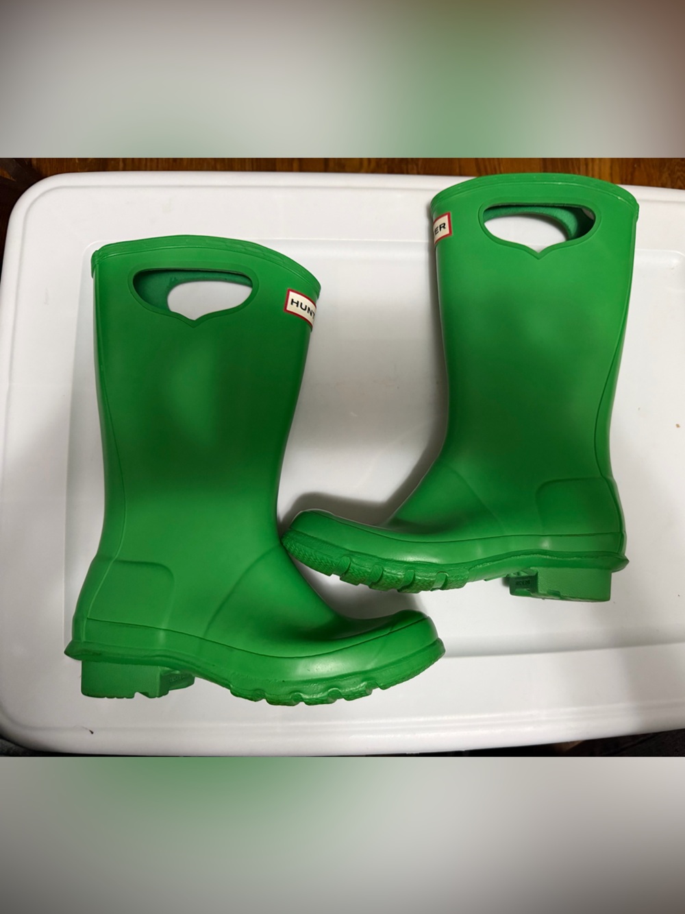 Hunter Kids' Green Rain Boots